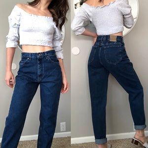 Vintage Lee dark wash high waist mom jeans